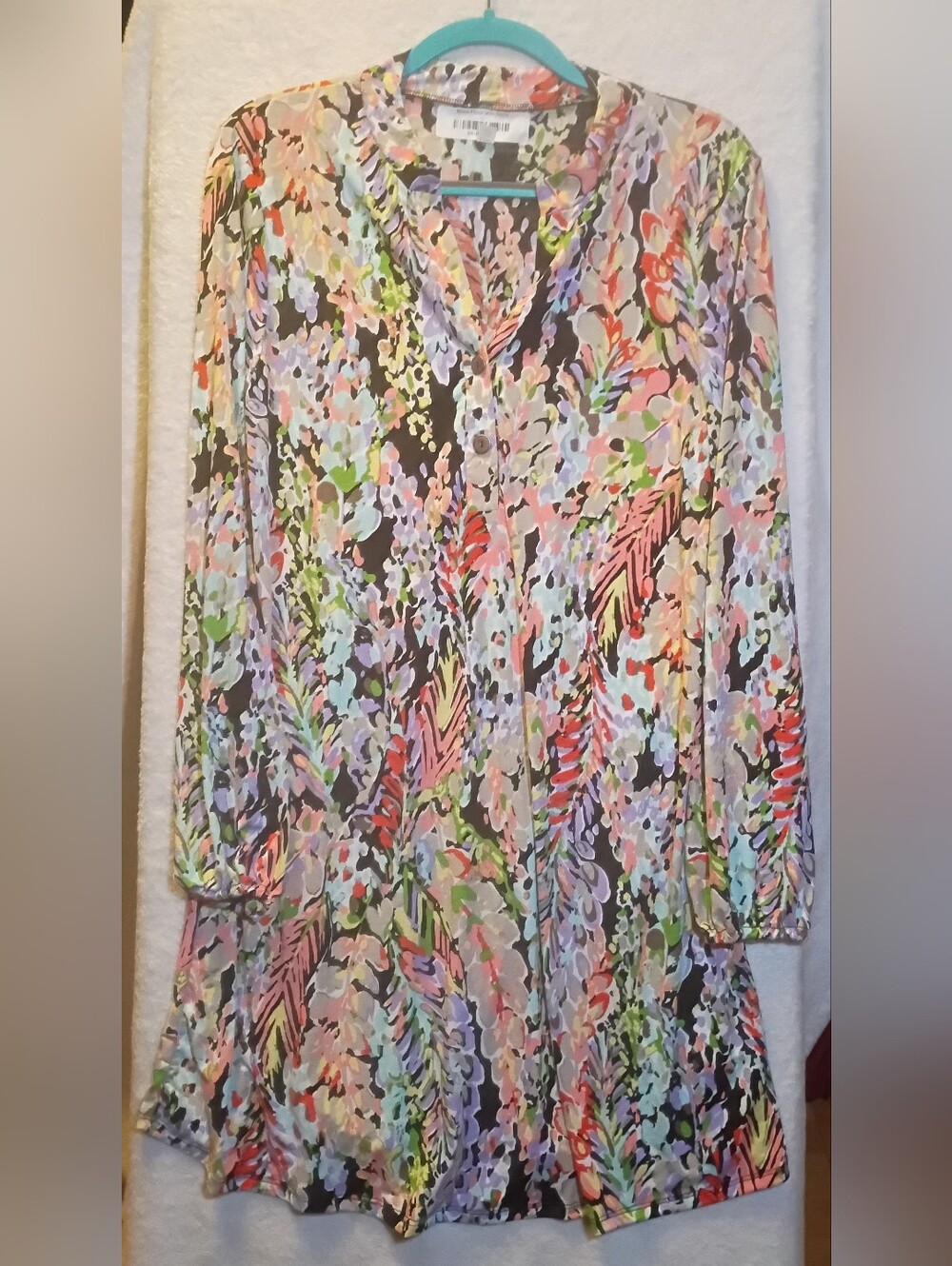 Shopin LA multi-color pastel watercolor floral tunic dress